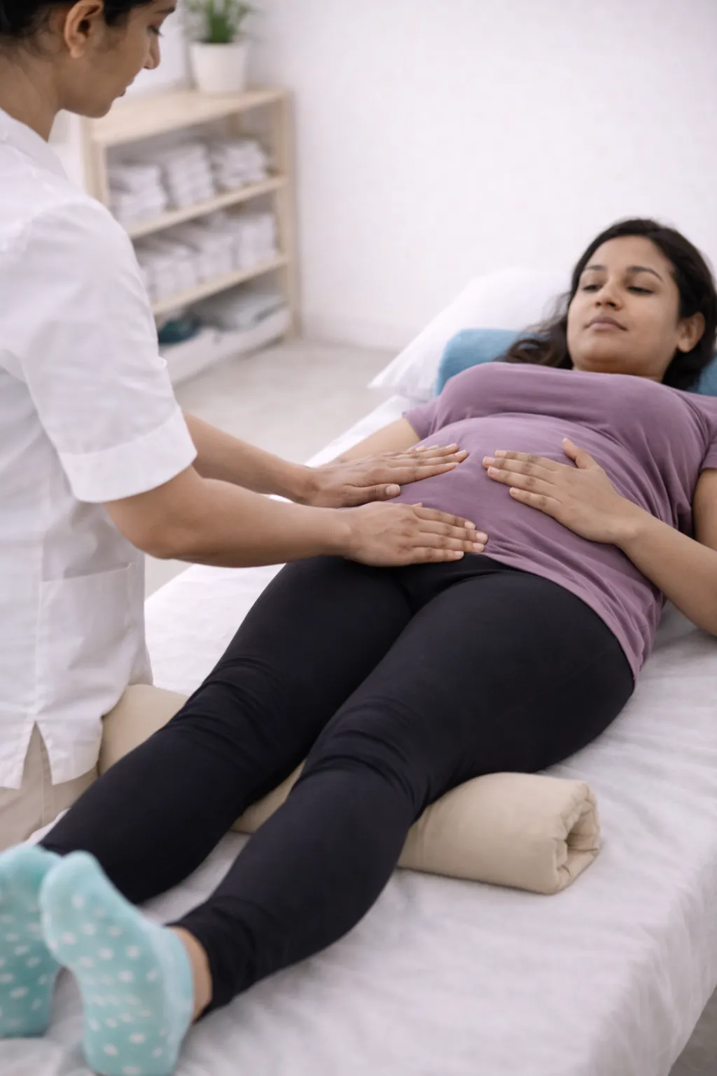 Postpartum core strengthening exercise session